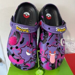 CROCS Kids Pokemon Gengar - Purple and Black 210261-001 Glow In Dark Light Up 6J